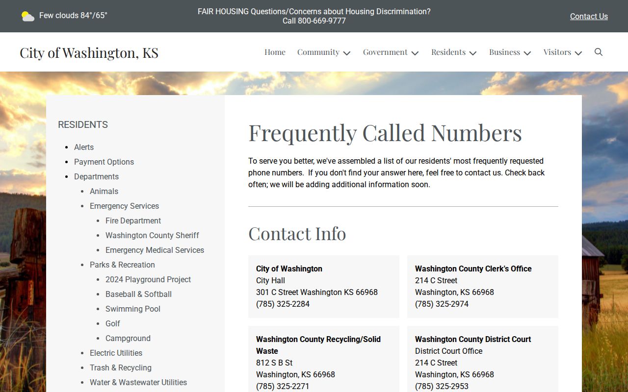 Washington court docket city contact numbers