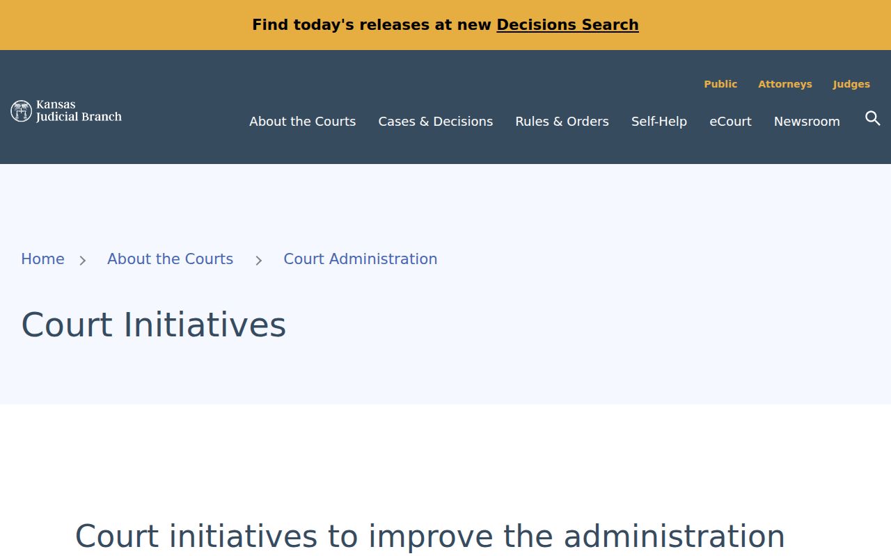 Washington County civil docket Kansas court initiatives