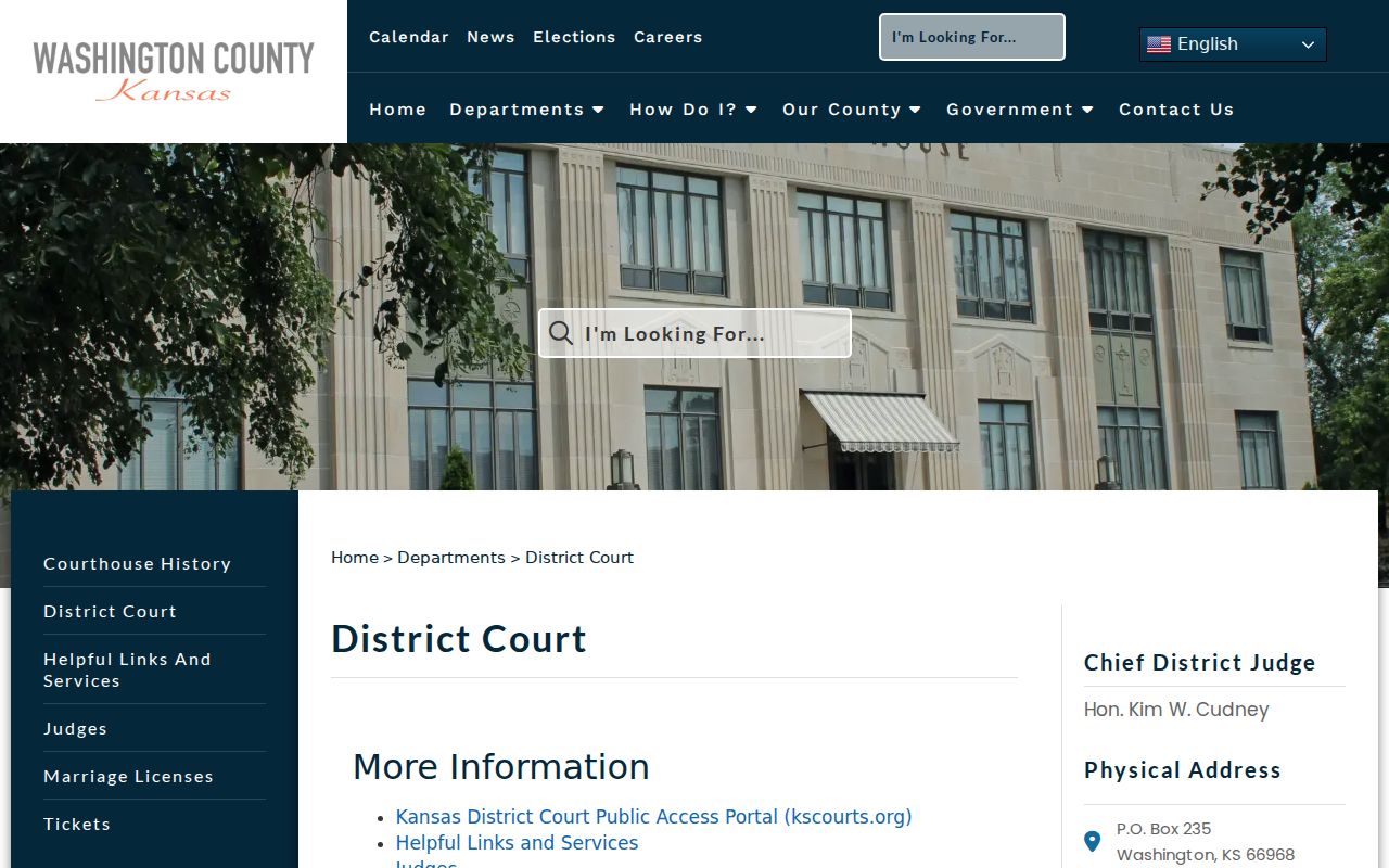 Washington County District Court contact and public access page