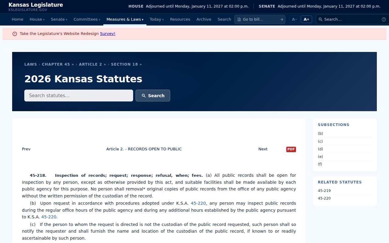 Washington County court record KORA inspection law